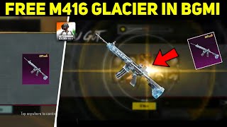 FREE M416 GLACIER SKIN 2024 BGMI  HOW TO GET FREE M416 GLACIER IN BGMI  BGMI REDEEM CODE TODAY [upl. by O'Connell]