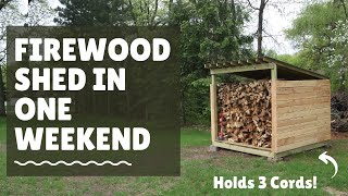 Build a Firewood Shed to Store 12 Cords of Wood [upl. by Sotos791]