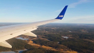 SAS Scandinavian Airlines SK2169 737700 StockholmGothenburg Safety Takeoff amp Crosswind Landing [upl. by Ellahcim]