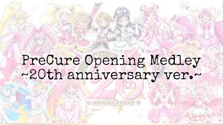 PreCure  PreCure Opening Medley 20th anniversary ver KanRomEng [upl. by Devy512]