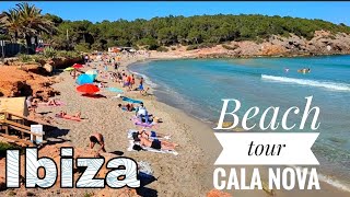 BeachIbiza Most Beautiful ampfamous Beach cove Cala Nova Beach  Playa de Cala Nova Beach walk tour [upl. by Knowle532]