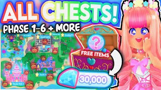 GET 30K DIAMONDS IN 30 MINS FROM 40 CHESTS ALL CHEST LOCATIONS IN ROBLOX ROYALE HIGH Campus 3 [upl. by Aneekan]