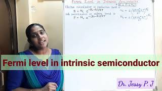 Fermi level in intrinsic semiconductor [upl. by Magdalen]