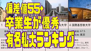 卒業生が優秀 偏差値50以上 有名私大ランキング2022年 [upl. by Annaiuq]