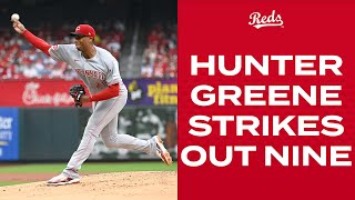 Hunter Greene strikes out nine in win over Cardinals [upl. by Leontina]