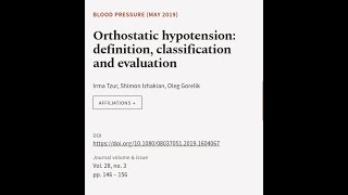 Orthostatic hypotension definition classification and evaluation  RTCLTV [upl. by Holt]