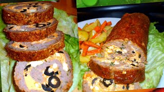 🔴Rulada de carne tocata si cartofi la cuptor Minced meat roll [upl. by Sabanrab]