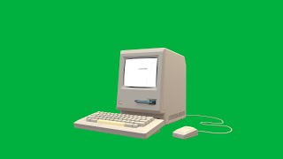 Apple Macintosh 1984 Desktop Computer Spinning amp Oscillating in Front of a Green Screen [upl. by Phemia843]