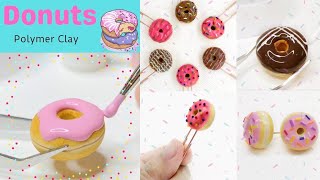 Polymer Clay Donut Tutorial  Miniature Food  Dollhouse Miniature [upl. by Nemsaj]