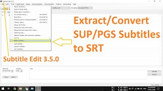 ExtractConvert SUPPGS Subtitles to SRT Subtitle Edit 2020 Latest [upl. by Sirhc]