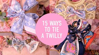 15 WAYS TO TIE A TWILLY ON A HANDBAG  Louis Vuitton Bandeau Scarf [upl. by Mairem]