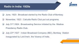 History of Radio Broadcasting in India Part1 [upl. by Avie]