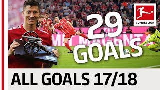 All Goals Robert Lewandowski In The 201718 Bundesliga Season [upl. by Nhepets]