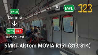 SMRT Alstom MOVIA R151 813814 Clementi  Jurong East [upl. by Ayotnom]