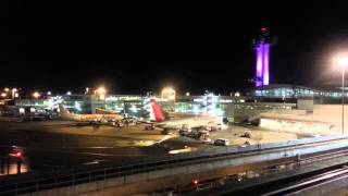 Omni Air International amp Caribbean Airlines at Terminal 4 amp JFK Control Tower at night [upl. by Vincentia141]