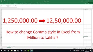 How to change Comma Style in Excel from Million to Lakhs [upl. by Artair806]