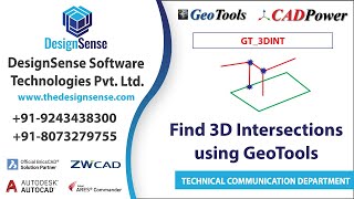 Find 3d intersections using GeoTools  GeoTools Tutorials  Designsense Softwares  PolylineTools [upl. by Mahtal]