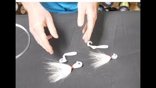 How to make a TANDEM RIG for STRIPER Striped Bass Bucktail Trolling Rig [upl. by Piscatelli]