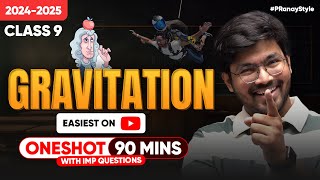 Gravitation in One Shot Easiest amp Funniest Explanation with Questions  Class 9 Full Chapter  Hindi [upl. by Poree]