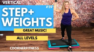 STEP Aerobics and Strength WORKOUT  CdornerFitness 59  134 bpm [upl. by Farhsa]