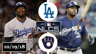 Los Angeles Dodgers vs Milwaukee Brewers Highlights  NLCS Game 6  October 19 2018 [upl. by Ecirtaed836]