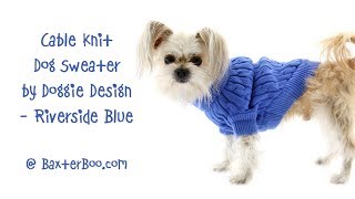 Cable Knit Dog Sweater by Doggie Design  Riverside Blue [upl. by Une]