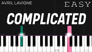 Avril Lavigne  Complicated  EASY Piano Tutorial [upl. by Pancho675]