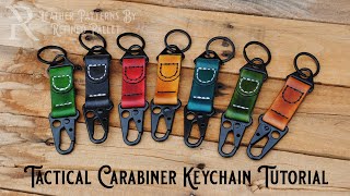 Leather Tactical Carabiner Keychain Tutorial by Refined Pallet® [upl. by Ervine]