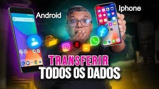 Como PASSAR DADOS do ANDROID para IPHONE  Passo a Passo [upl. by Anoy519]