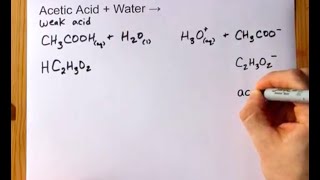 Acetic Acid  Water   acetate and hydronium ions [upl. by Rednaxela]