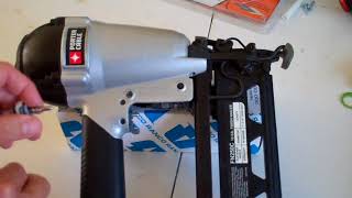 porter cable nailer trigger assembly air leak remove install FN250C [upl. by Toni592]