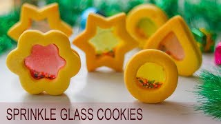 Shaking Sprinkle Glass Cookies  Christmas Cookies  Festival Recipe [upl. by Sirama273]