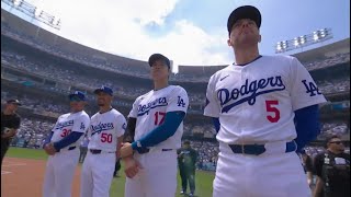 Dodgers 2024 Starting Lineups National Anthem [upl. by Griffy]