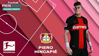 P HINCAPIÉ facestats Bayer Leverkusen How to create in PES 2021 [upl. by Newell]