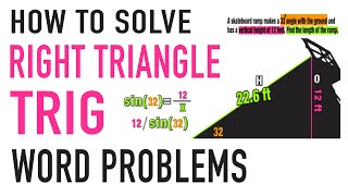 How to Solve Right Triangle Trig Functions Word Problems [upl. by Navets]