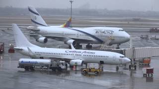 Caribbean Airlines 737 amp EL AL Boeing 747 at Terminal 4 JFK by jonfromqueens [upl. by Ainatnas405]