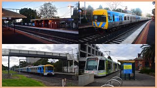 Trains and Trams in Moonee Ponds Williamstown and Port Melbourne  22062024 HD [upl. by Eitsym]