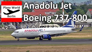 Anadolu Jet Boeing 737800 TCJFF landing in Berlin Tegel Airport [upl. by Franny849]