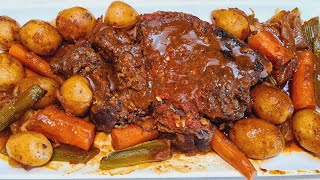 Easy Oven Baked Pot Roast Recipe [upl. by Derrik]