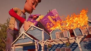 EXPLOSIVOS GIGANTES EN LA CASA DEL VECINO   HELLO NEIGHBOR  DeGoBooM [upl. by Bibah]