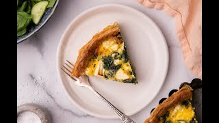 Simple amp Tasty Spinach Quiche Recipe [upl. by Yrellav]