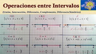 OPERACIONES ENTRE INTERVALOS  Union Interseccion Complemento Diferencia  Juliana la Profe [upl. by Yadsnil]