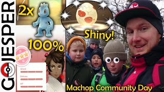 2x 100 Machop og Shiny 12KM Ã†g  Machop Community Day Dansk PokÃ©mon GO [upl. by Eilak718]