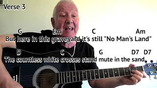 The Green Fields of France Willie McBride GUITAR LESSON playalong with chords amp lyrics  key G [upl. by Renmus]