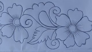 Hand embroidery nakshi kantha design drawing tutorialনকশীকাঁথা নকশা [upl. by Allcot]