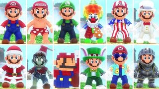 Super Mario Odyssey  All Costumes DLC Included [upl. by Nivre]