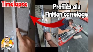 Pose de profilés alu et carrelage en bout de cloison en 2 minutestimelapse [upl. by Boice543]