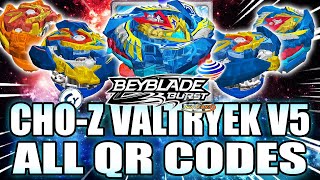 CHOZ VALTRYEK V5 QR CODE  TODOS VALTRYEKS BEYBLADE BURST PRO SERIES ZANKYE COLLAB [upl. by Ander171]