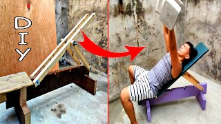 HOW TO MAKE ADJUSTABLE BENCH PRESS  DIY AT HOME  HOMEMADE GYM EQUIPMENT [upl. by Yur119]