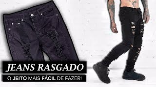 O Jeito MAIS FÁCIL de RASGAR uma CALÇA  DIY TUTORIAL VEDA18 [upl. by Dougall886]